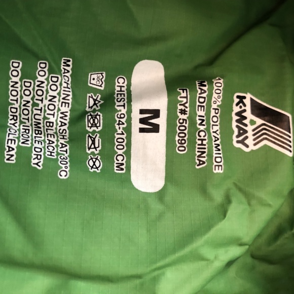Original green K Way jacket NWOT - Picture 4 of 11